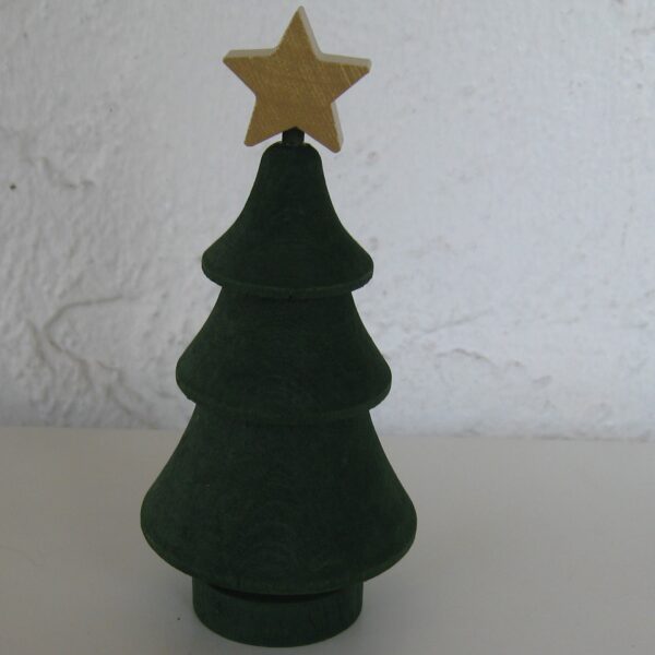 Wood Christmas tree w/gold star 5" tall  Made in Sweden