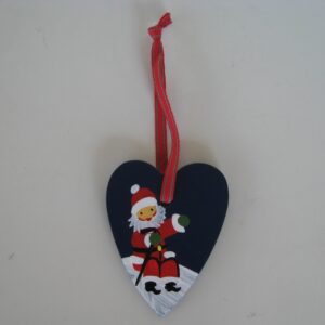 Heart ornament w/tomte Made in Sweden 3"