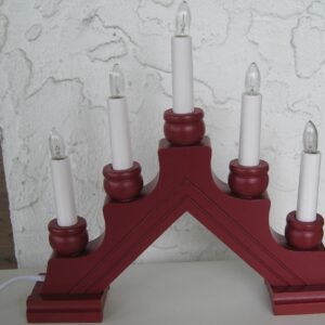 Christmas candolier Karin red 5 candles electric