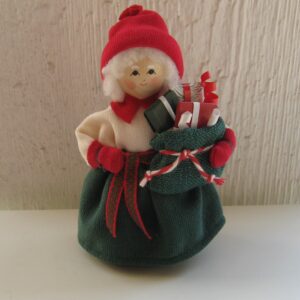 Tomte lady w/green sack Butticki of Sweden 6"
