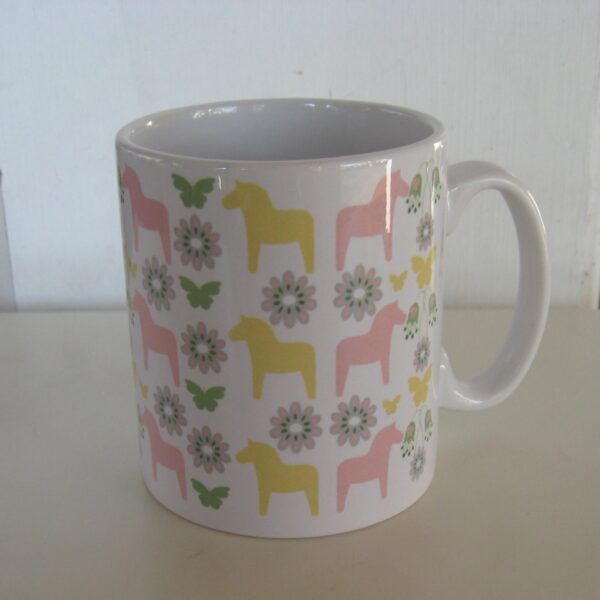 Pastel Dala horse mug by Originella of Sweden