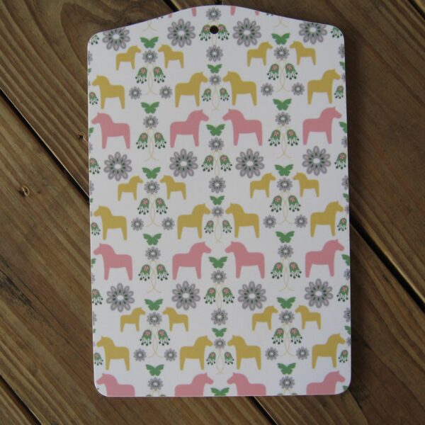 Pastel Dala horse board by Originella of Sweden