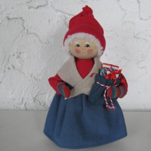Tomte lady w/blue sack  Butticki of Sweden 8"