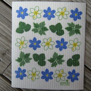 Swedish screen printed dish washing sponge/ dishcloth "Sippor"  73/4" x 63/4"  Anneko of Sweden  NEW
