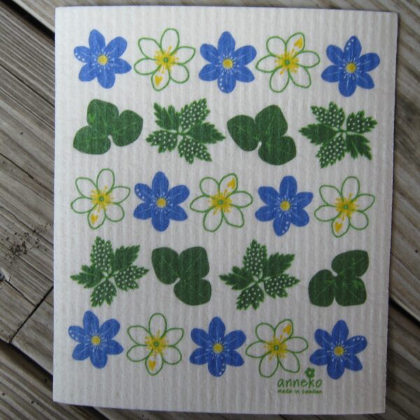 Swedish screen printed dish washing sponge/ dishcloth "Sippor"  73/4" x 63/4"  Anneko of Sweden  NEW
