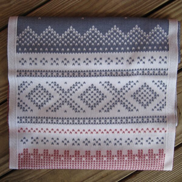 100% organic cotton runner "Marius" Made in Sweden by Ekelund  14" x 56"