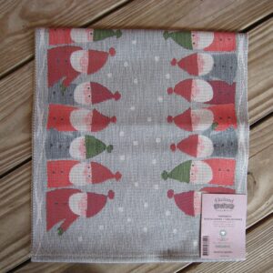 100% organic cotton runner "tomte meeting" Made in Sweden by Ekelund  14" x 56"