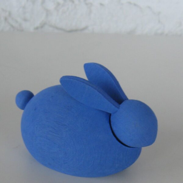 Light blue bunny  3"x 2", wood, Made in Sweden