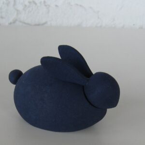 Dark blue bunny 3"x 2", wood, Made in Sweden