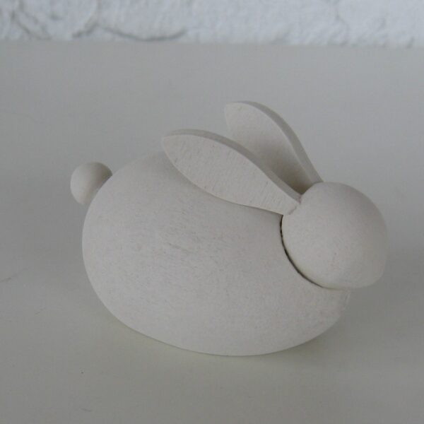 white bunny  3"x 2", wood, Made in Sweden