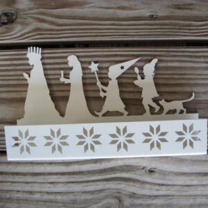 White metal Lucia Procession candle holder for tea lites  Made in Sweden 91/2" x 6"