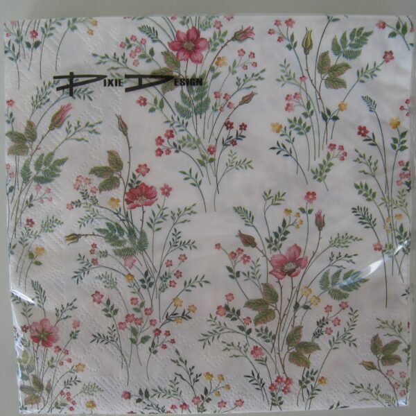 "small flowers" beverage napkins 3 ply, 20/pkg