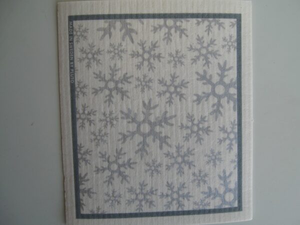 Swedish screen printed "snowflake" dish washing sponge/ dish cloth  8" x 7"  Pluto of Sweden