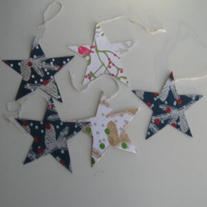 Flat paper stars (5)   Pluto of Sweden  4" x 4"  printed on both sides