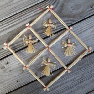 Straw angel mobile 14" x 14"  Sweden