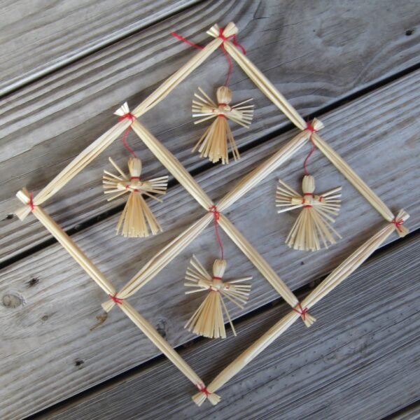 Straw angel mobile 14" x 14"  Sweden