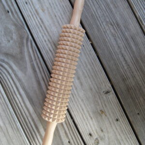 Wood Knobbed rolling pin 17.5" long  Made in Sweden