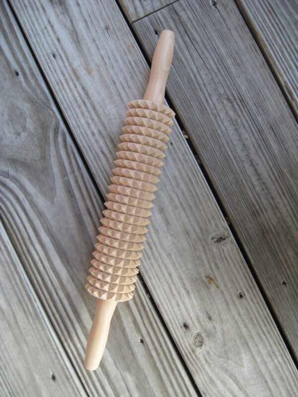 Wood Knobbed rolling pin 17.5" long  Made in Sweden