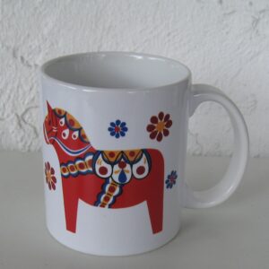 Mug: Dala horse red
