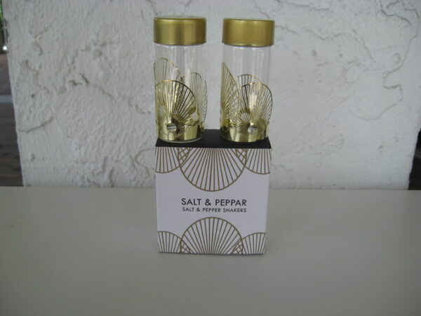 "Sun Gold" salt & pepper shakers 3"  Pluto of Sweden