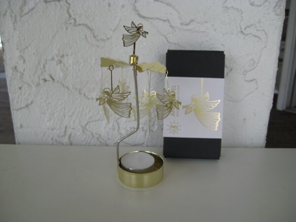 Angel chimes style candle holder Pluto of Sweden "Flying Angel" 6.5"