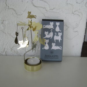 Angel chimes style candle holder Pluto of Sweden  "Cat Family"  6.5"
