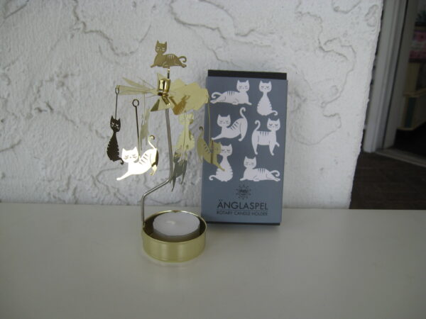 Angel chimes style candle holder Pluto of Sweden  "Cat Family"  6.5"