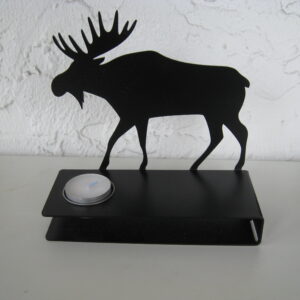 Black Metal Moose Candle holder w/tea lite 61/2" x 6"  MADE IN SWEDEN