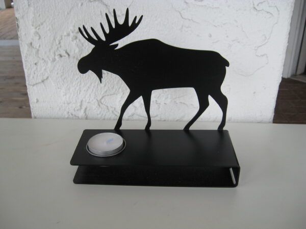 Black Metal Moose Candle holder w/tea lite 61/2" x 6"  MADE IN SWEDEN
