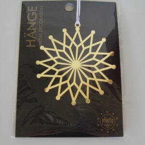 Gold metal snowflake ornament  3" Pluto of Sweden