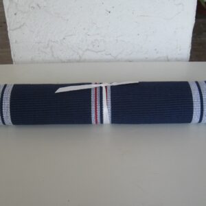 14" x 44" cotton blue runner w/red, white & blue stripes Made in Sweden