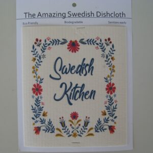 Swedish screen printed dish cloth "Swedish Kitchen"