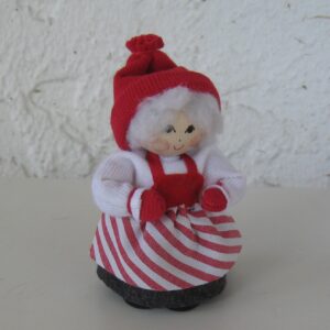 tomte girl w/red/white skirt 3.5" Butticki Made in Sweden