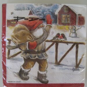 Tomte w-sack Christmas beverage napkins
