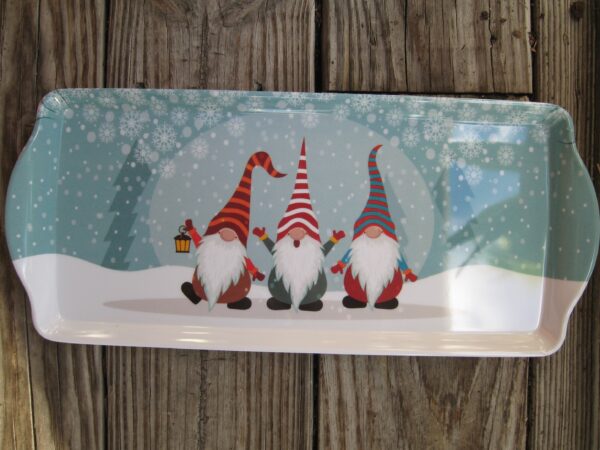 Almond cake tray "3 Gnomes"  melamine  15" x 6.5"