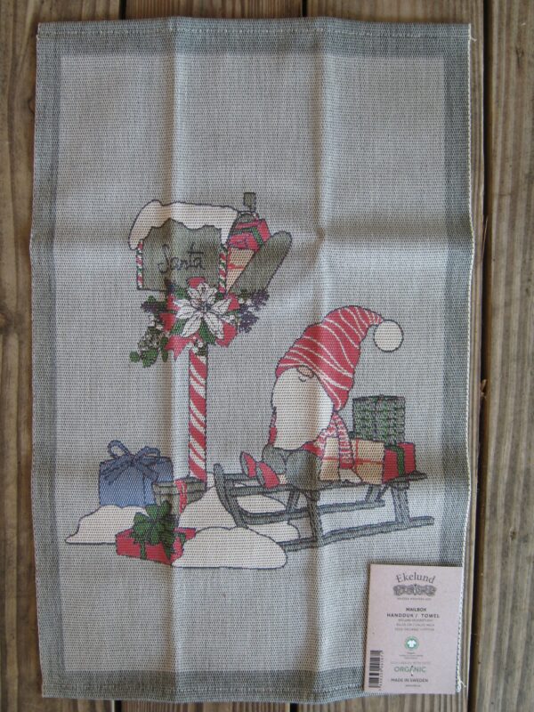 100% organic cotton Christmas towel "Mailbox"  21" x 13" by Ekelund of Sweden  SPECIAL