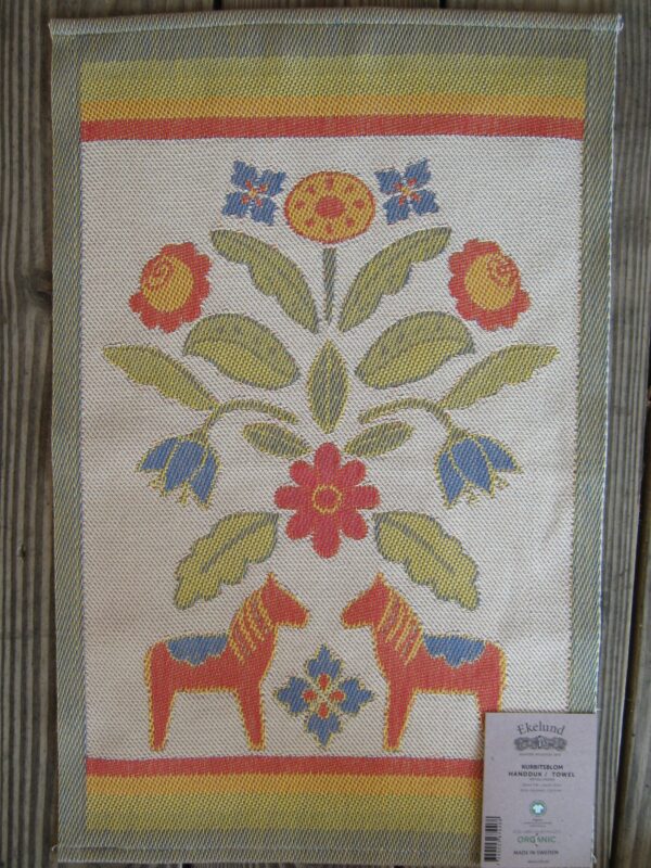 100% organic cotton "kurbitsblom" towel 20" x 14" by Ekelund of Sweden