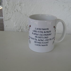 Norwegian table prayer mug (English translation on reverse)