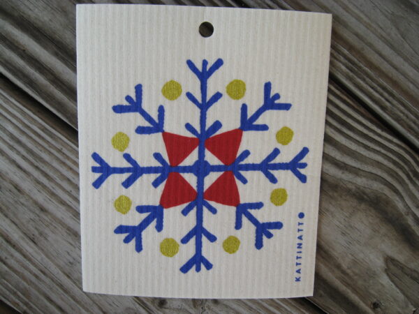 Swedish screen printed dish washing sponge/dish cloth " sparkling star"  Kattintt of Sweden  NEW