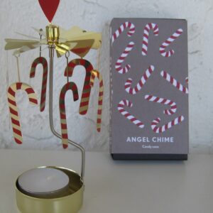 Angel chimes style candle holder "Polka Gris" 6.5" Pluto of Sweden
