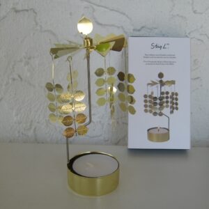 Angel chimes style candle holder "Leaves" 7.5"  Pluto of Sweden