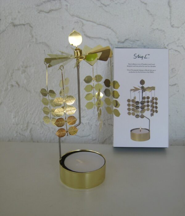 Angel chimes style candle holder "Leaves" 7.5"  Pluto of Sweden