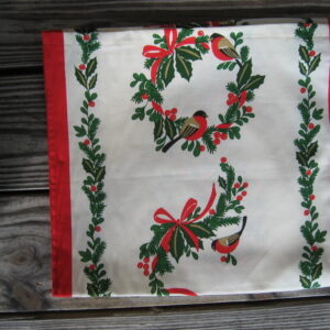Christmas runner 100% cotton 48" "birds & wreath" Finland
