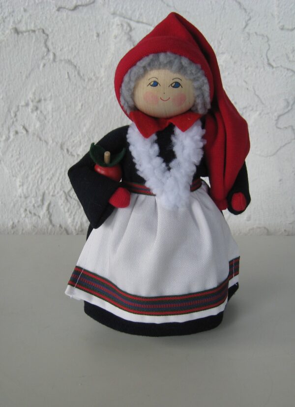 Tomte lady dark blue/red 8"  Butticki of Sweden