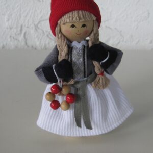 Tomte lady red/grey 6" Butticki of Sweden