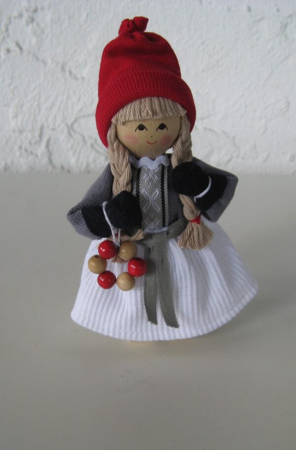 Tomte lady red/grey 6" Butticki of Sweden