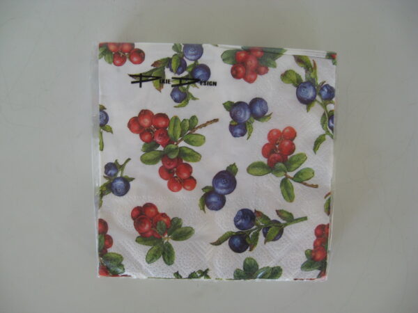 Blueberry/lingonberry beverage napkins