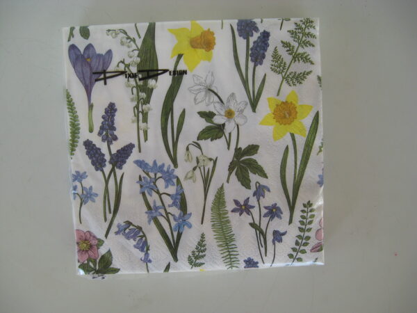 Swedish Landscape flowers luncheon napkins