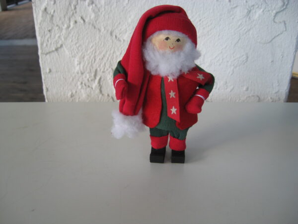 Red Tomte w/long cap/ stars  Butticki of Sweden  6"