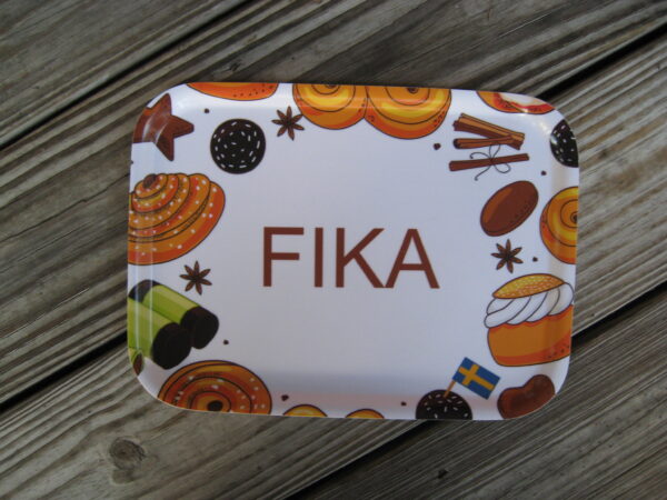 Fika tray 14" x 11"   laminated wood  Made in Sweden